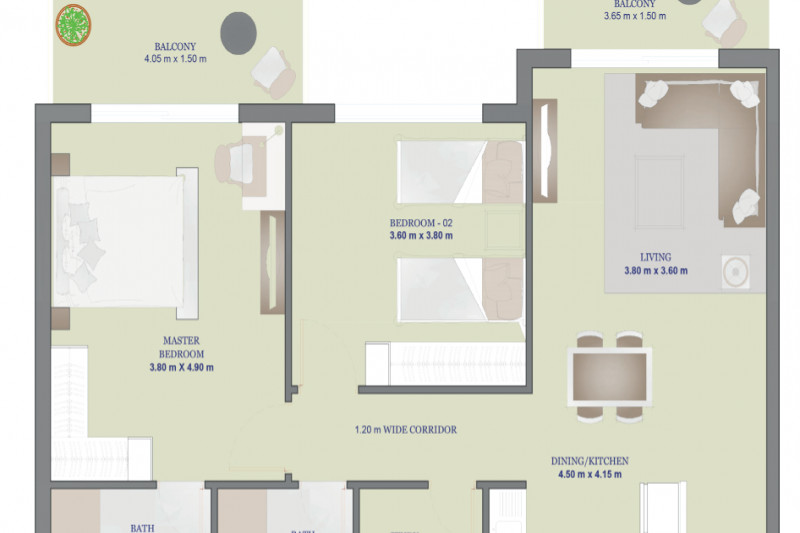 Апартаменты в ОАЭ, в Аль Фурджан