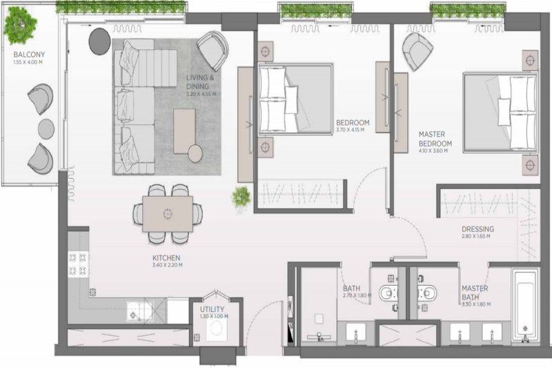 Апартаменты в ОАЭ, в Сити Волк