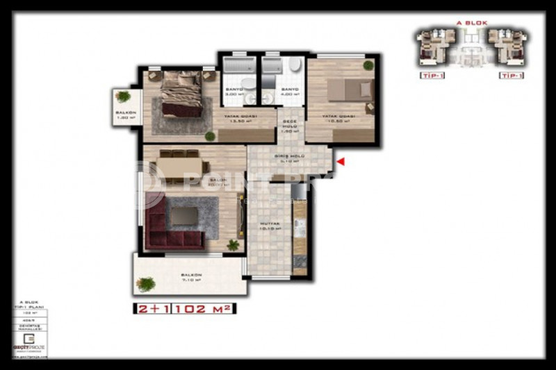 Апартаменты в Турции, в Демирташе