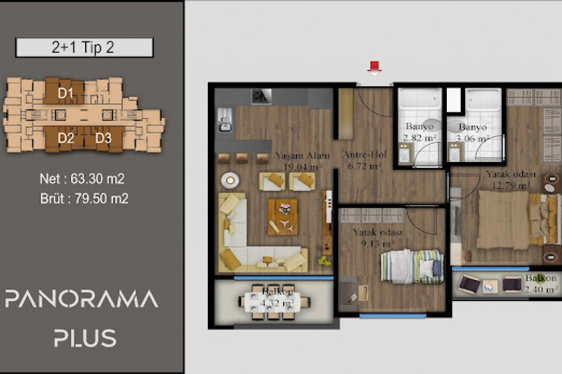 Apartment in Turkey, in Tece