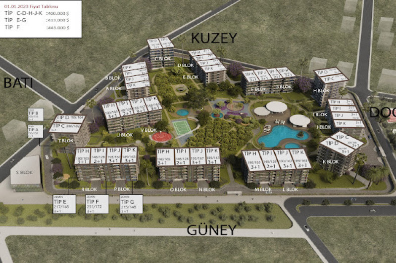 Апартаменты в Турции, в Мезитли